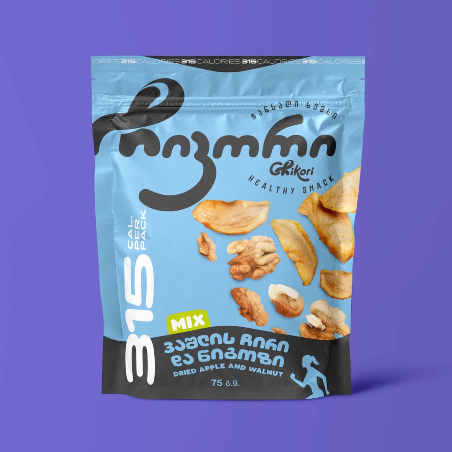 Chikori apple and walnut mix – authentic Georgian fruit and nut snack.