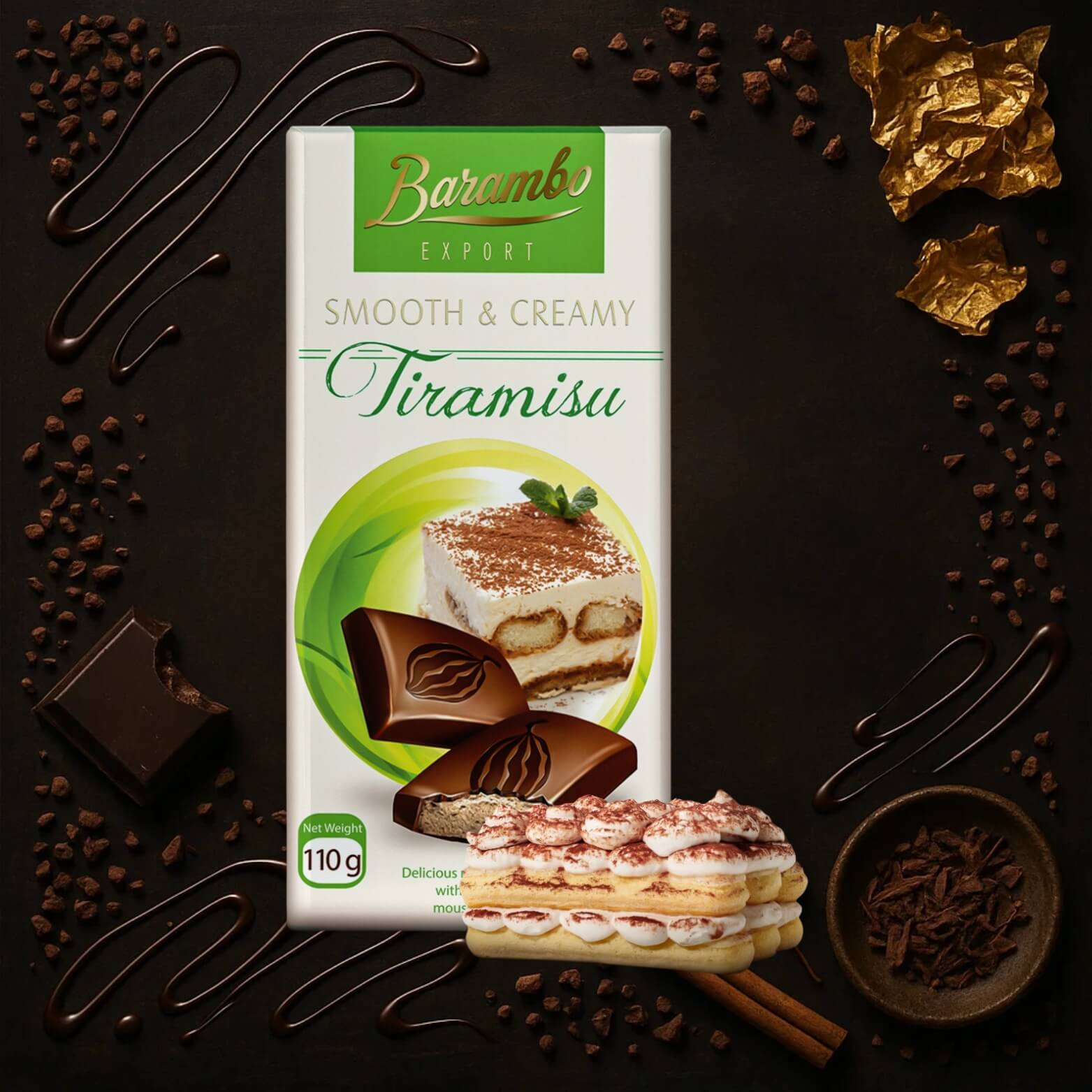 Barambo tiramisu chocolate – Georgian milk chocolate infused with the taste of Italian tiramisu.