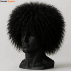 Black curly wool Papakha hat styled on a mannequin. A bold, traditional Caucasus warrior headpiece known for its voluminous design.