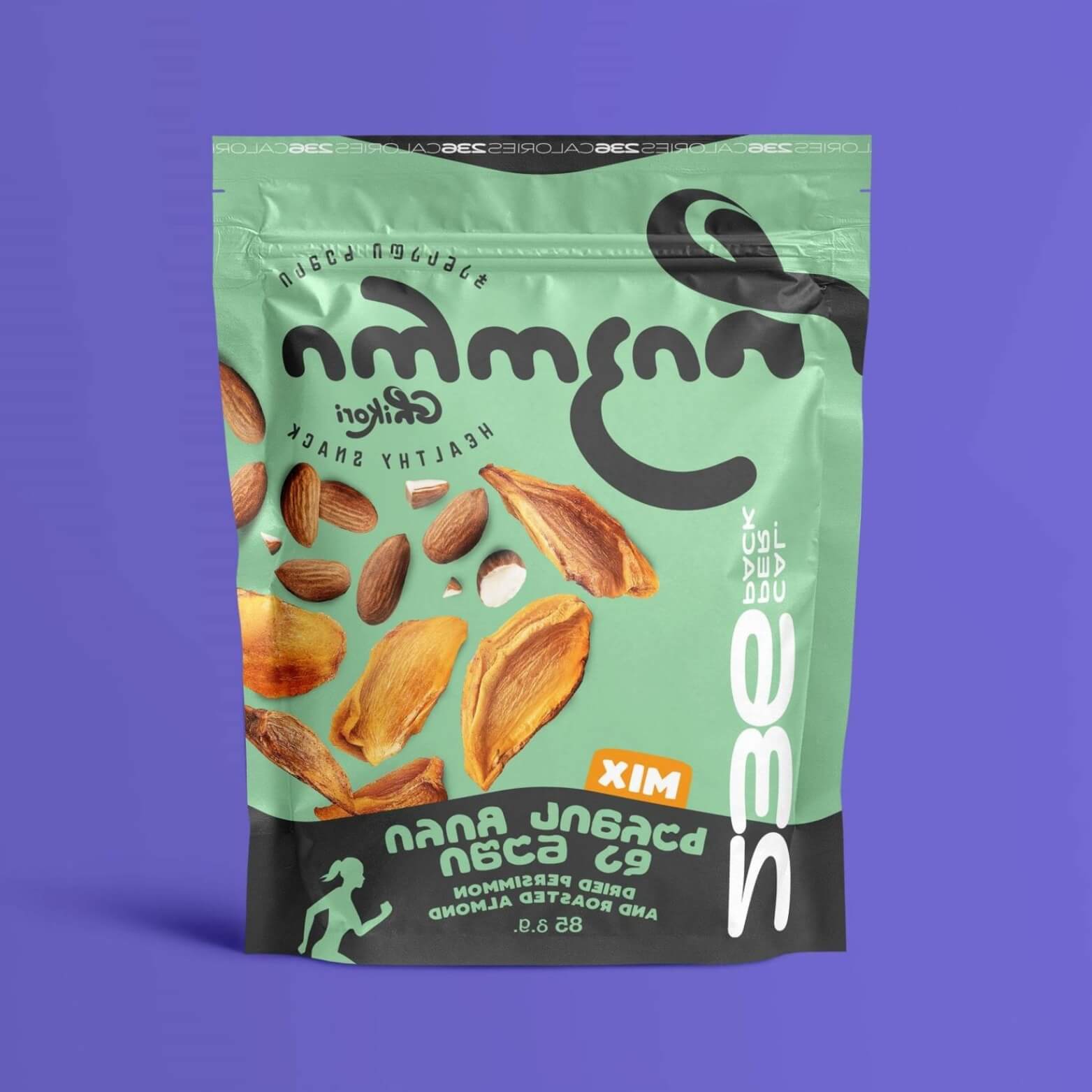 Chikori persimmon and almond mix – healthy Georgian dried fruit and nut snack.